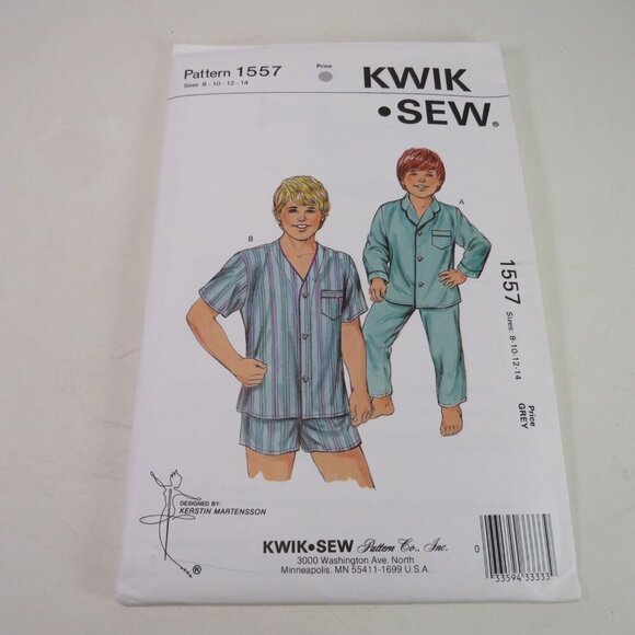 Kwik Sew 1557 sewing pattern pajamas, top, shorts, pants UNCUT size 8-14 - Picture 6 of 6